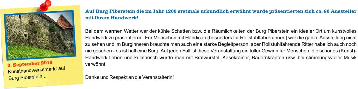 O Fotomagazin / Kunsthandwerksmarkt auf der Burg Piberstein 2016